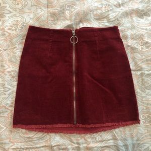 red corduroy skirt